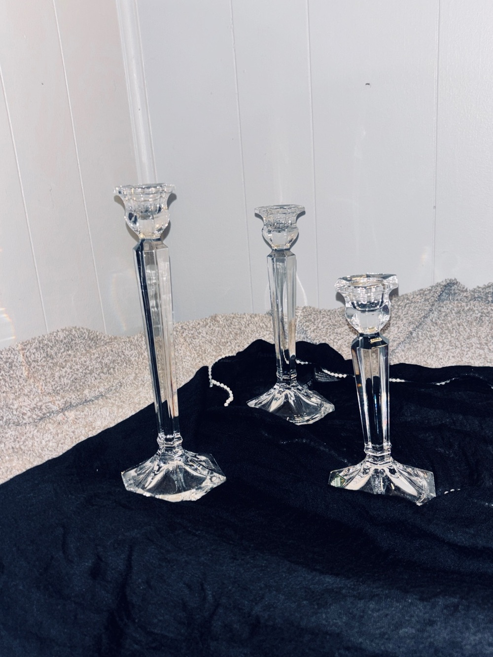 Shannon Crystal Designs of Ireland 24% Lead Crystal Candlestick Holders set of 3